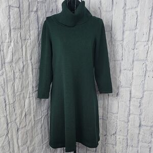 Nine West Deep Forest Green Turtleneck Sweater Dress Medium‎